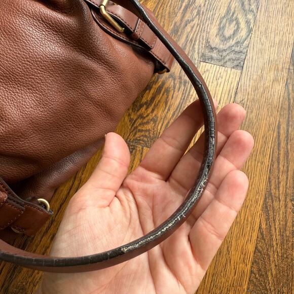 MICHAEL KORS $398 Lattington Large Satchel Soft Leather Cognac Brown Zip Handbag - Picture 8 of 16